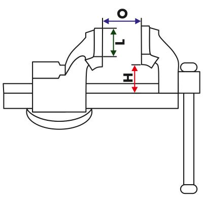 Prof. All-Forged Steel Vise with 100 mm jaw width and built-in pipe jaws for installation work